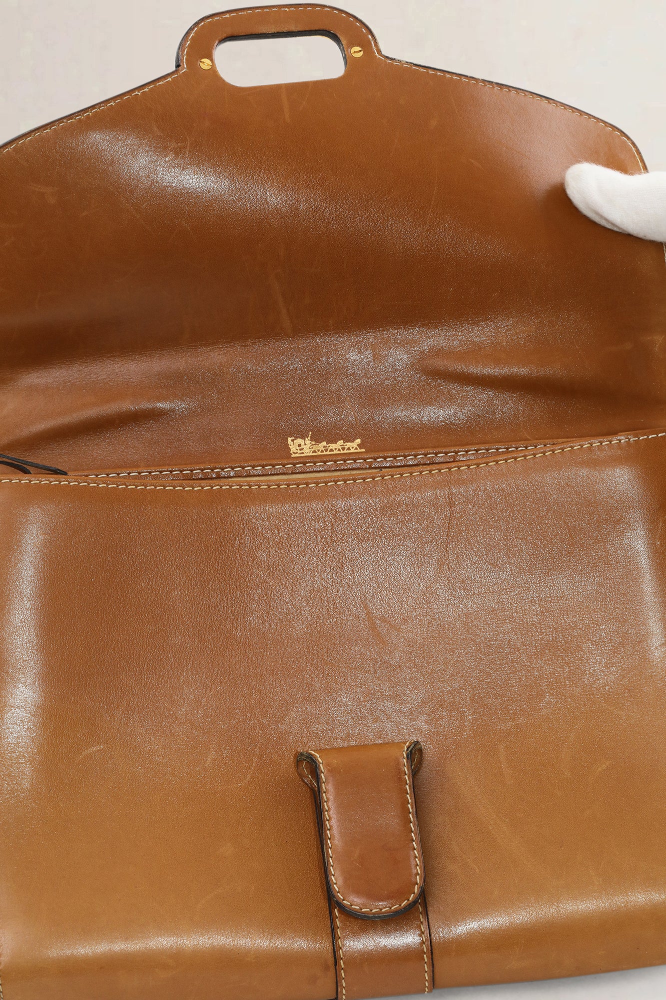 Delvaux Cognac Shoulder Bag