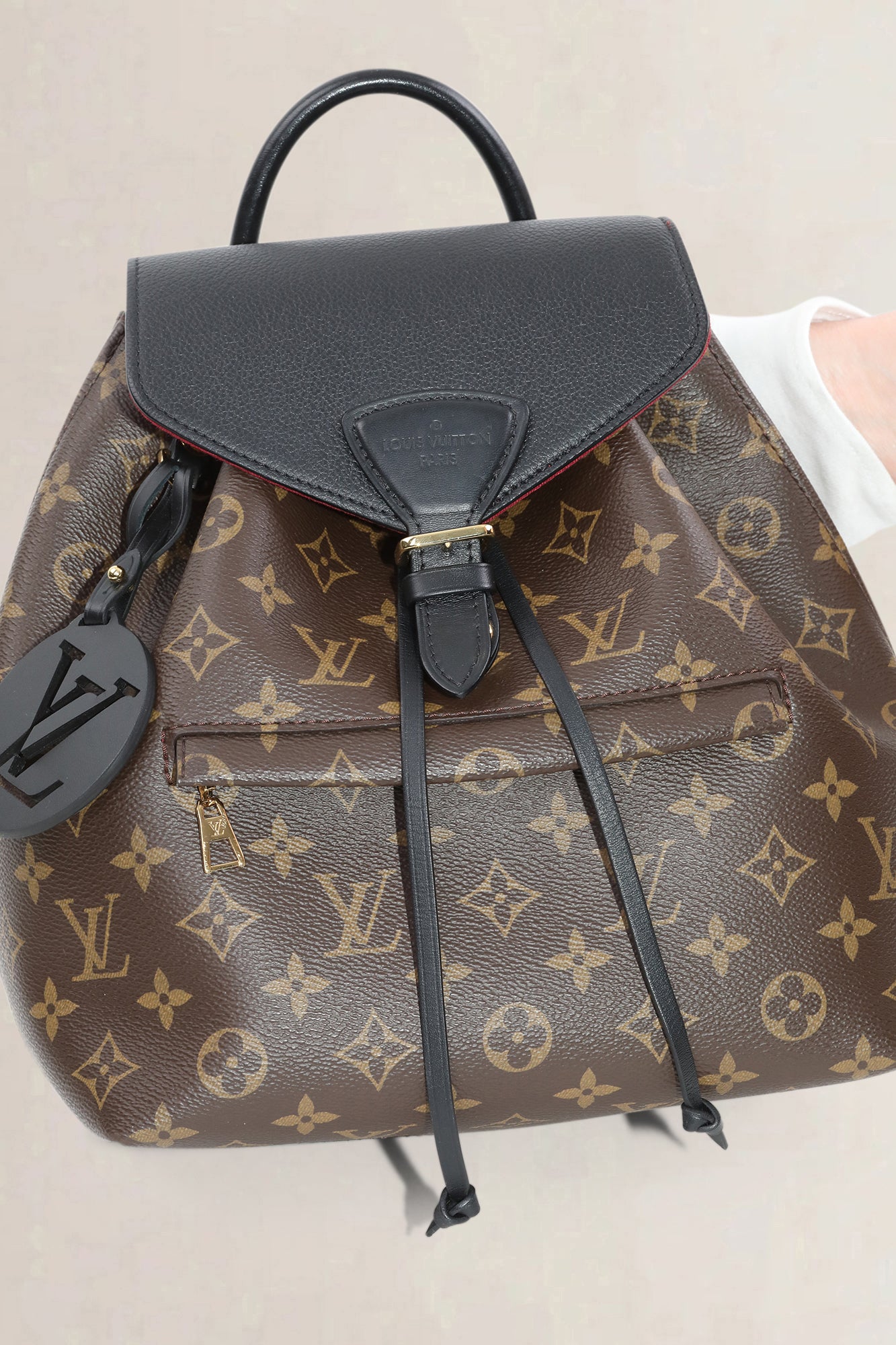 Louis Vuitton Black/Monogram Montsouris MM — vintage