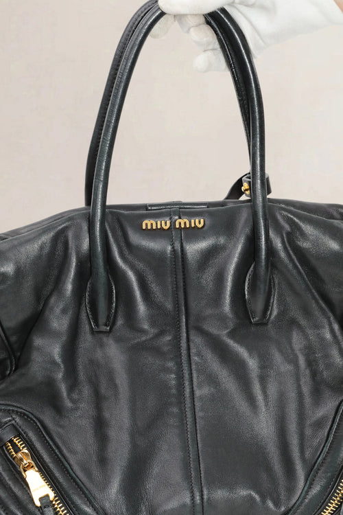Miu Miu Black Leather Shoulder Bag