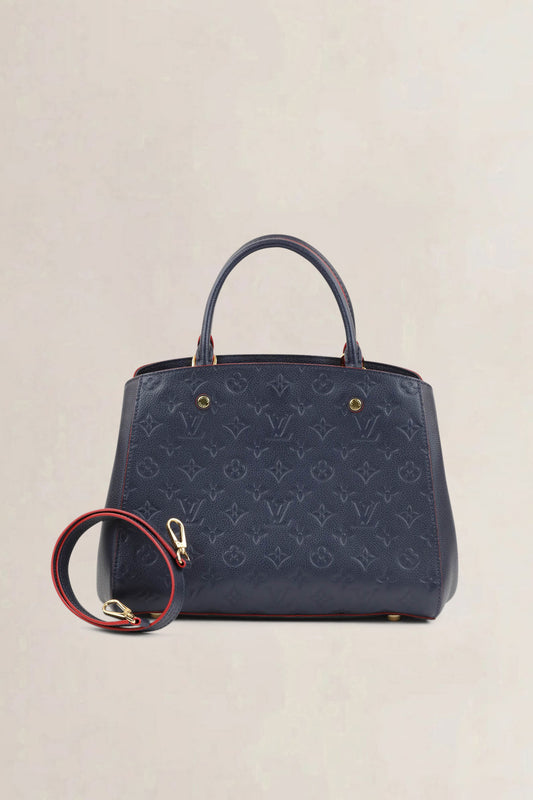 Louis Vuitton Blue Montaigne MM Empreinte Shoulder Bag