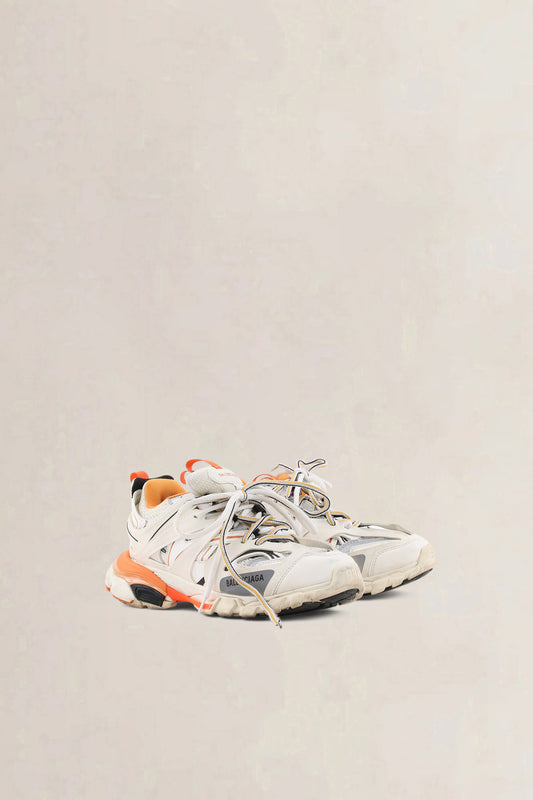 Balenciaga White/Orange Track Sneakers