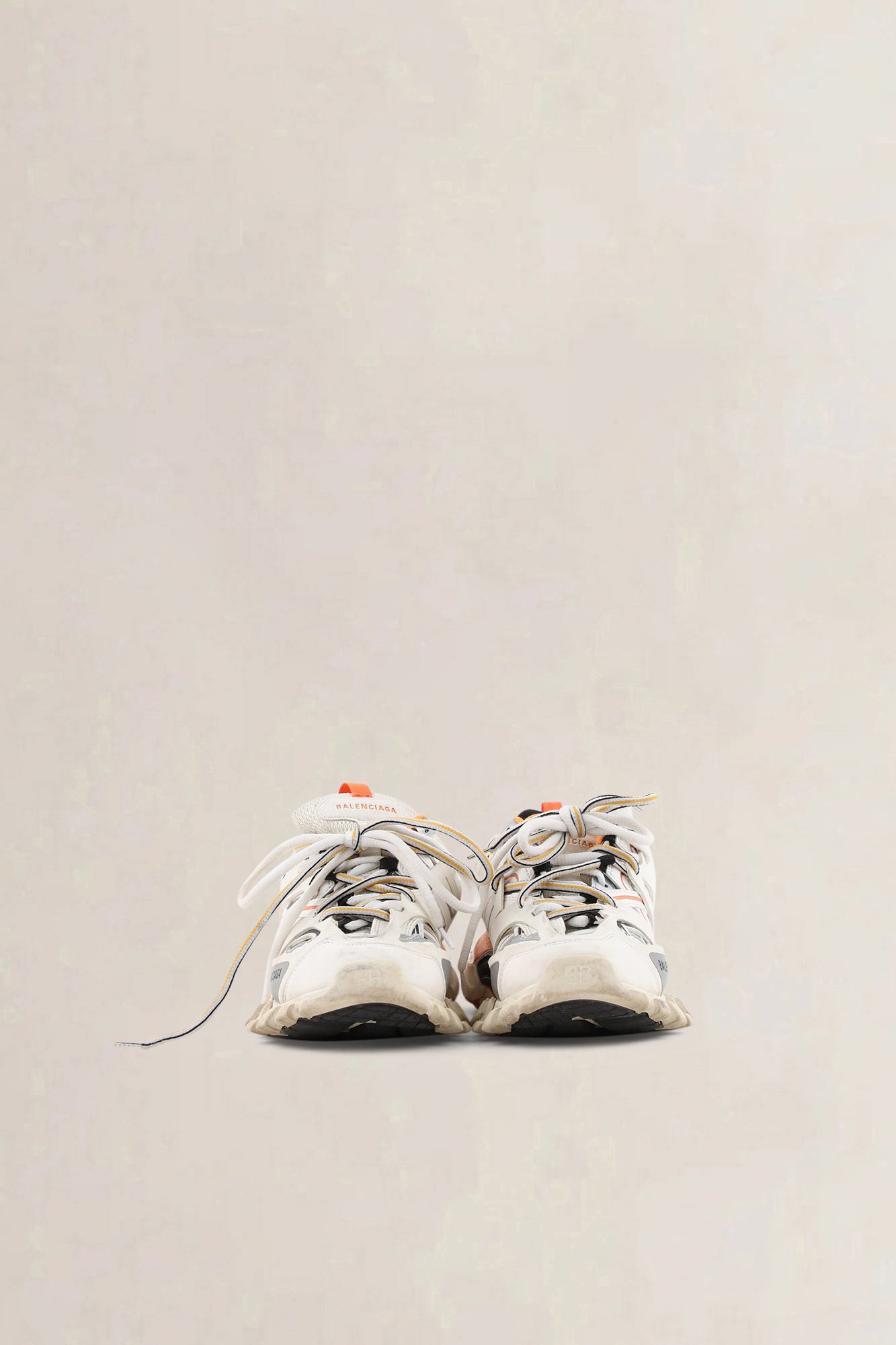 Balenciaga White/Orange Track Sneakers