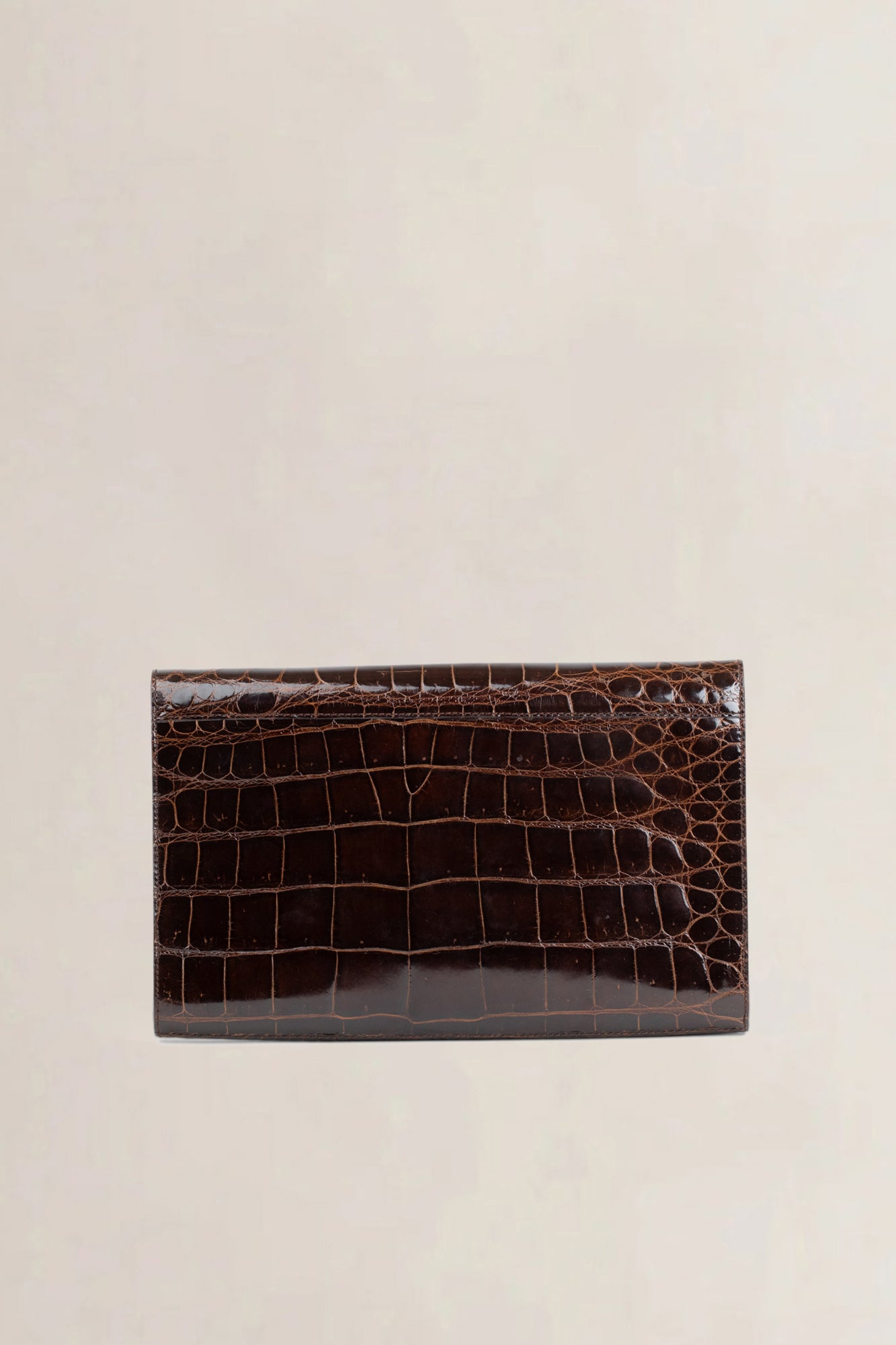 Delvaux Brown Croco Clutch