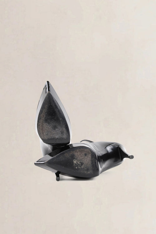 YSL Black Patent Leather Betty Ankle Strap Pumps