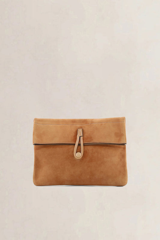 Delvaux Brown Suède Clutch