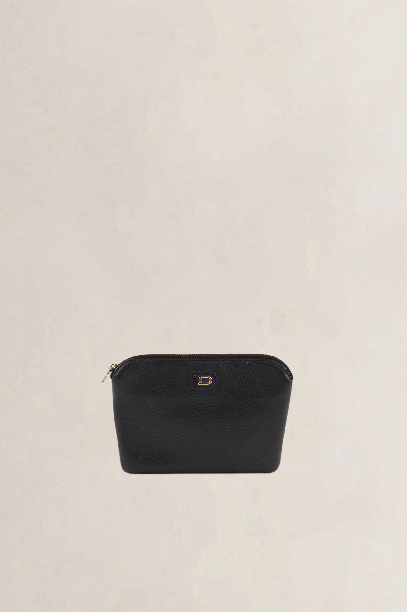 Delvaux blue leather pouch — preloved