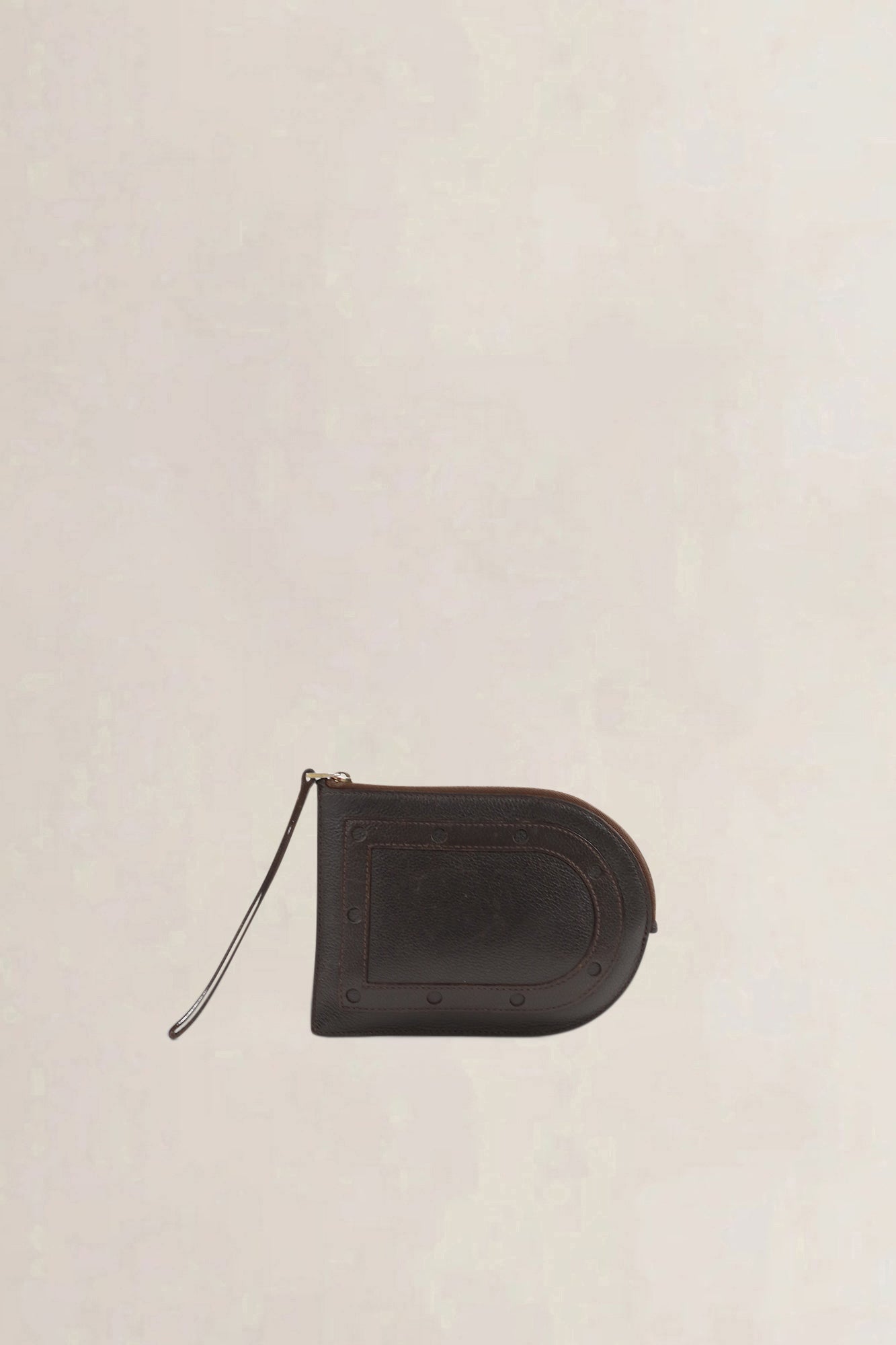 Delvaux Pin D Zip Wallet brown Taurillon — preloved