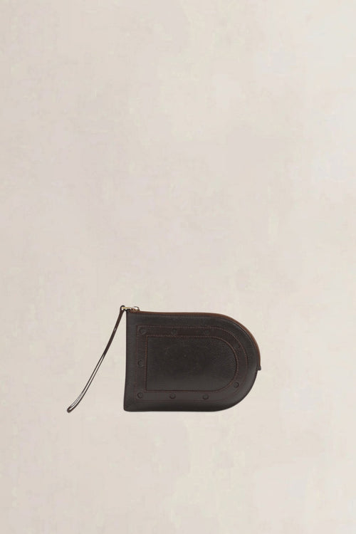 Delvaux Brown Taurillon Pin D Zip Wallet