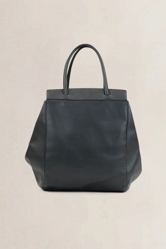 Deux De Delvaux Grey Baladin Top Handle Bag