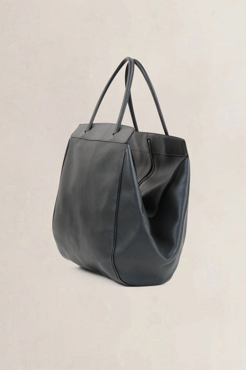 Deux De Delvaux Grey Baladin Top Handle Bag