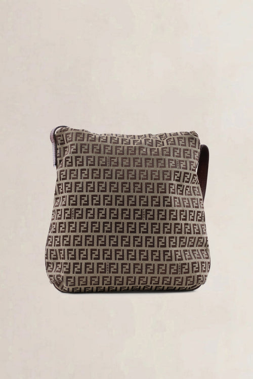 Fendi Brown Zucchino Baguette Crossbody Bag