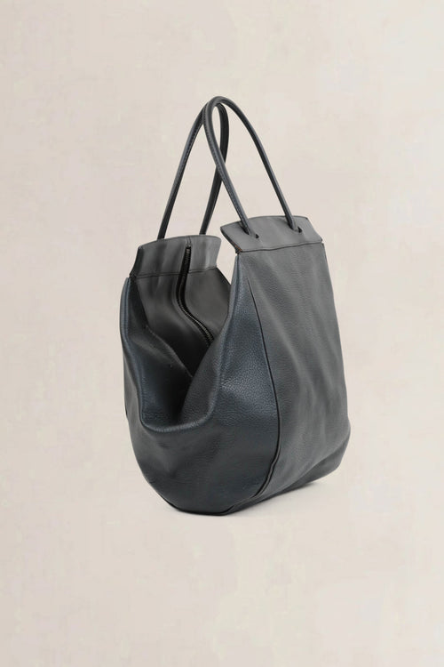 Deux De Delvaux Grey Baladin Top Handle Bag