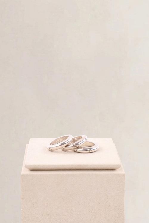 Chanel Set Of 3 Sterling Silver Rings