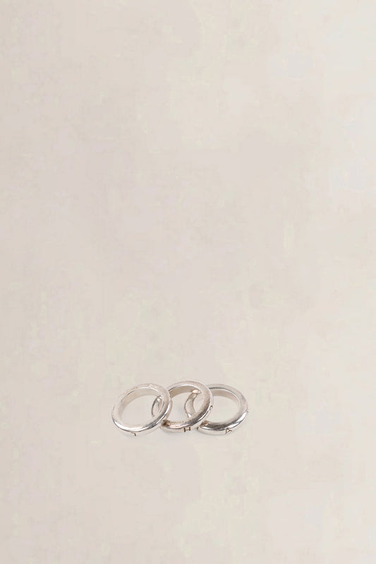 Chanel Set Of 3 Sterling Silver Rings