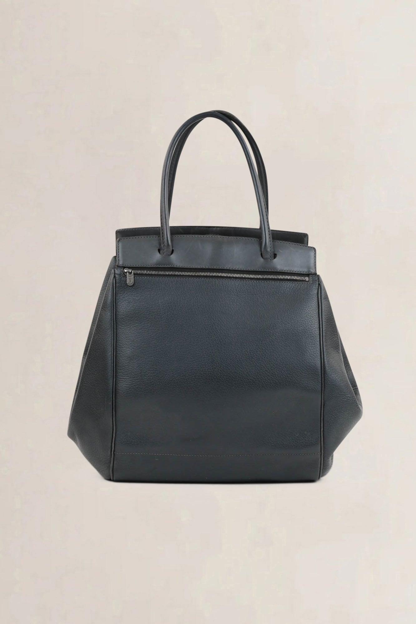 Deux De Delvaux Grey Baladin Top Handle Bag