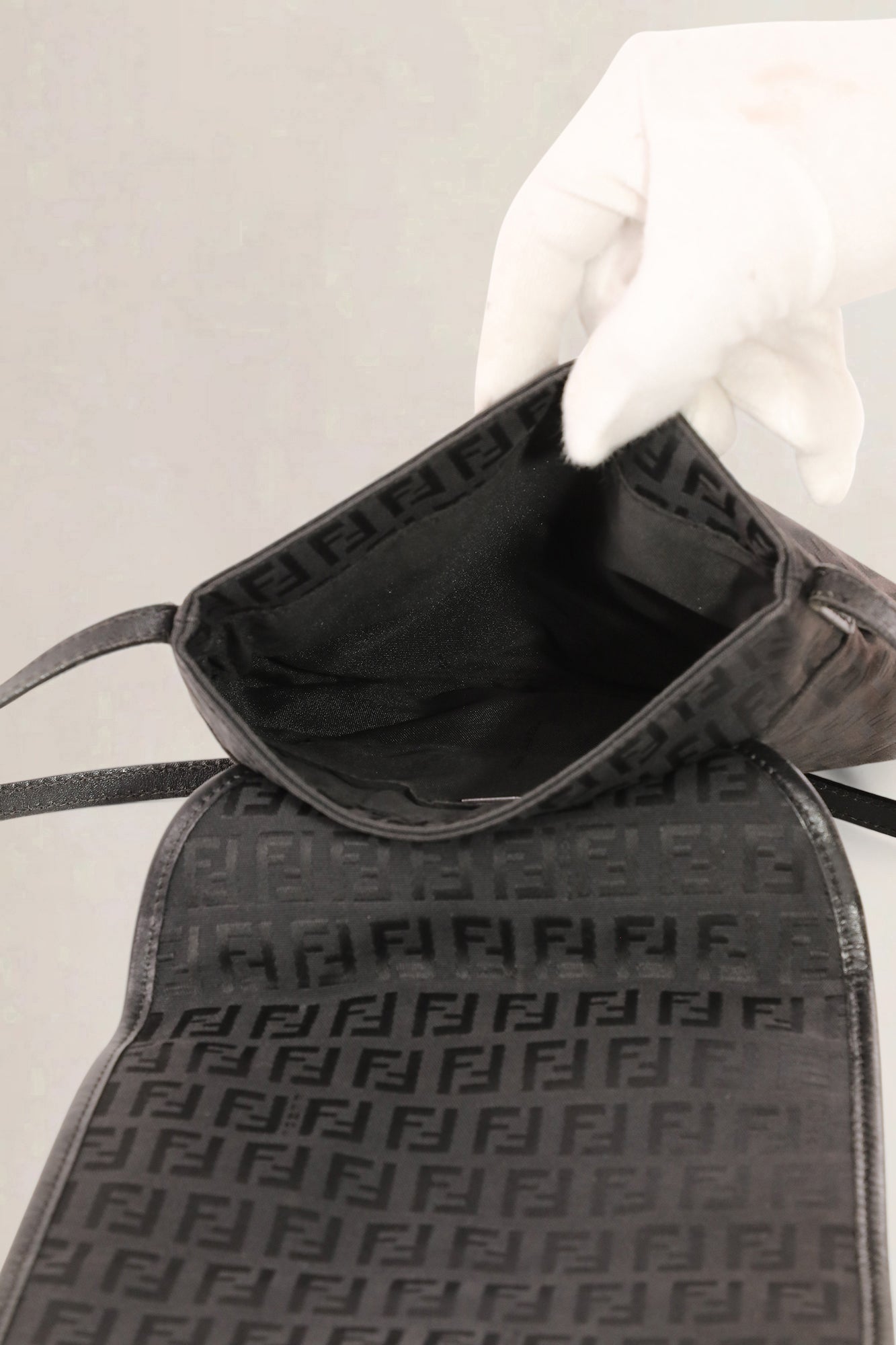 Fendi Black Zucchino Crossbody Bag