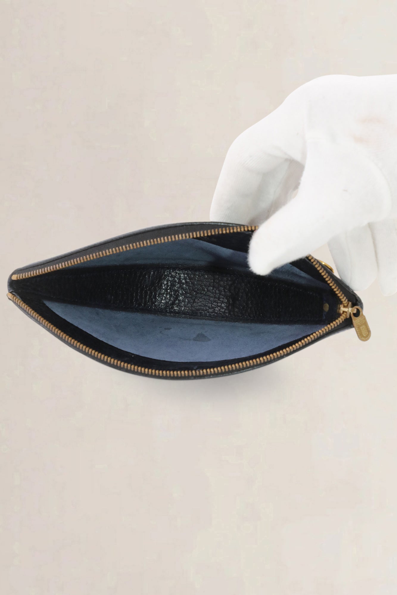 Delvaux blue leather compact wallet — preloved