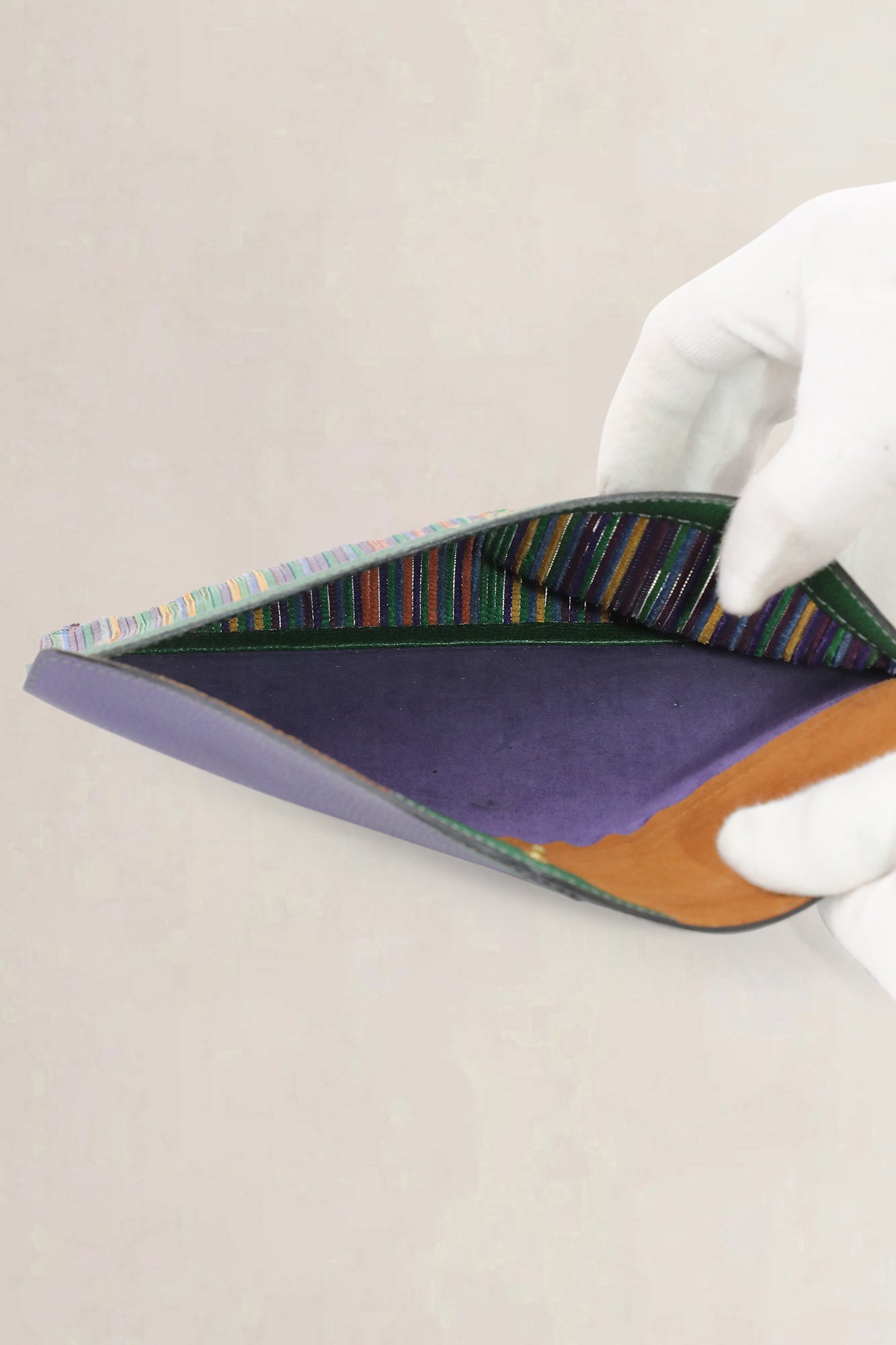Delvaux Blue/Purple/Green Toile De Cuir Clutch
