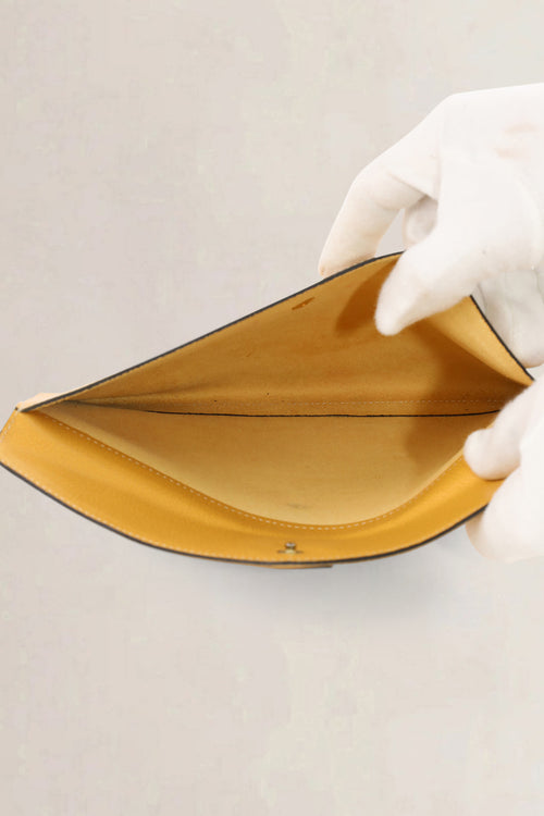 Delvaux Yellow Leather Clutch