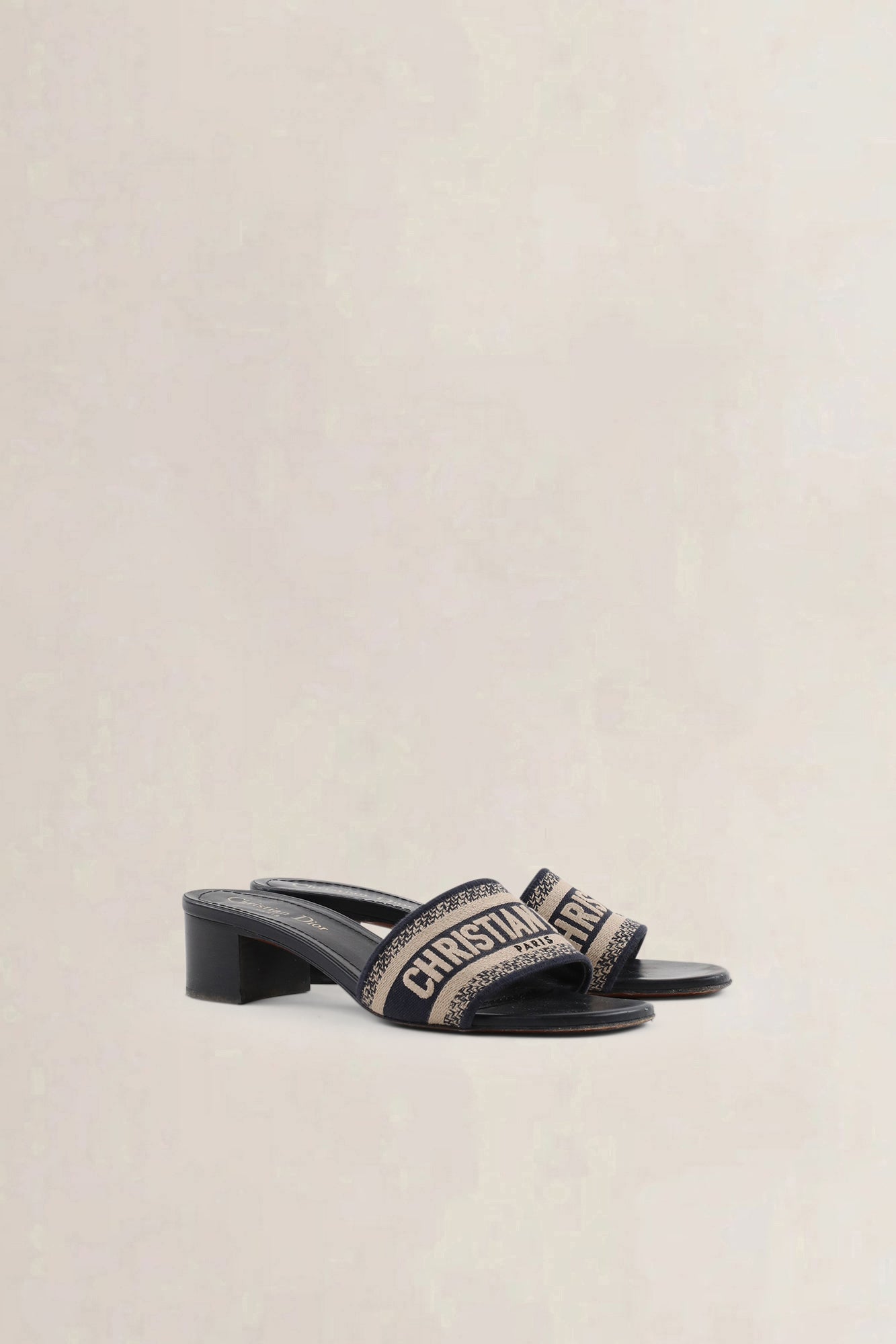 Christian Dior Dway blue heeled slides — preloved