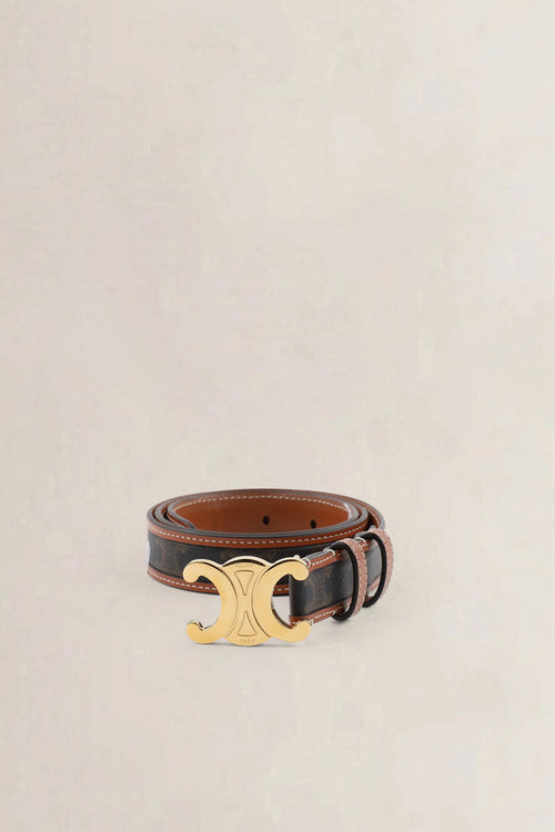 Céline 25MM Triomphe Belt Triomphe Canvas and Calfskin