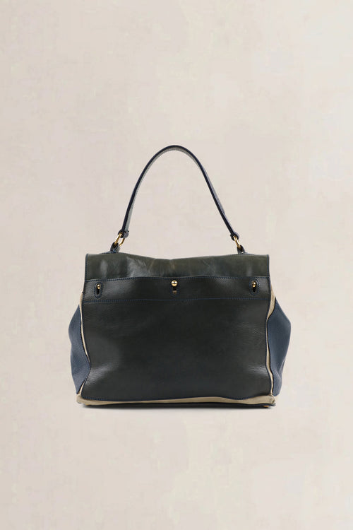 YSL Tricolore Croccodile Embossed Muse Two Shoulder Bag
