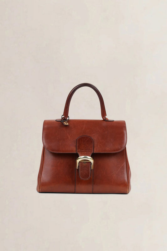 Delvaux Brillant Brown MM Top Handle Bag