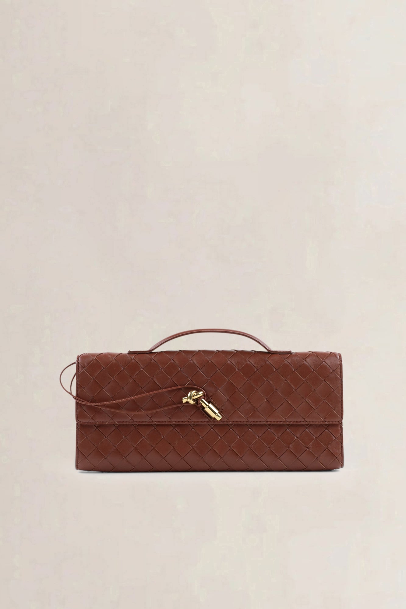 Bottega Veneta Brown Andiamo Clutch