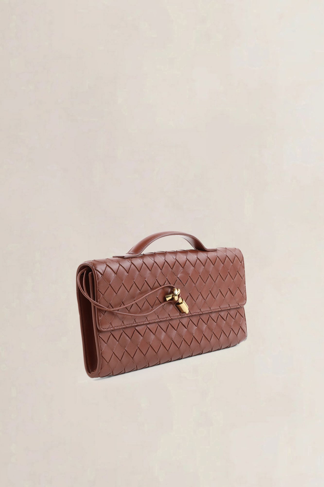 Bottega Veneta Brown Andiamo Clutch