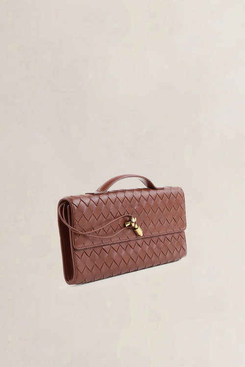Bottega Veneta Brown Andiamo Clutch