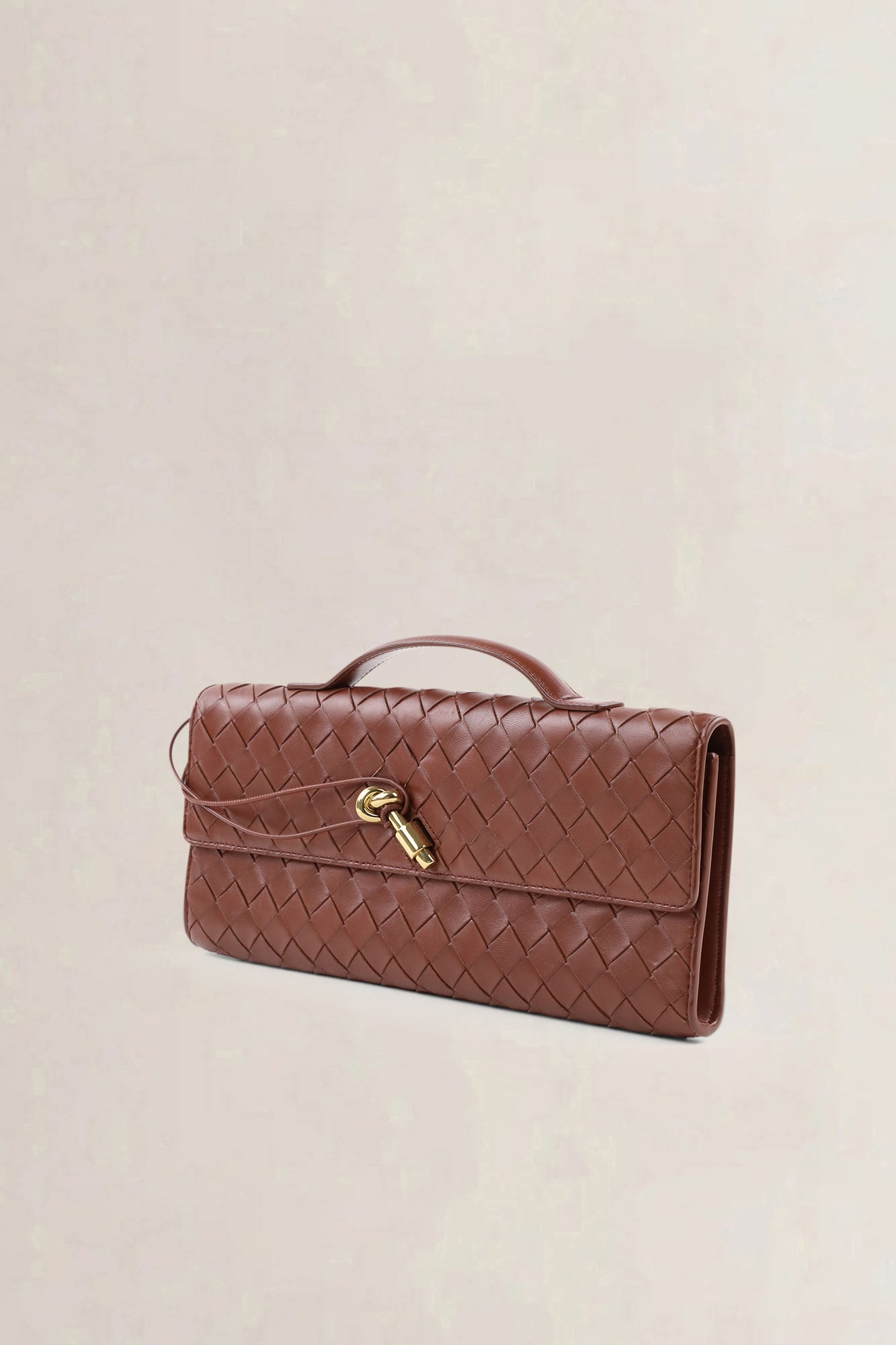 Bottega Veneta Brown Andiamo Clutch