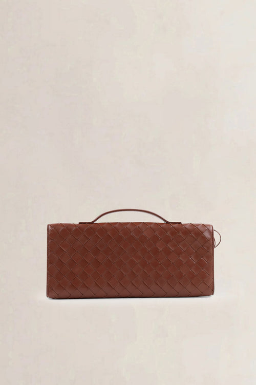 Bottega Veneta Brown Andiamo Clutch