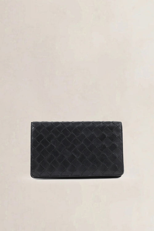 Bottega Veneta Black Intrecciato Leather Wallet