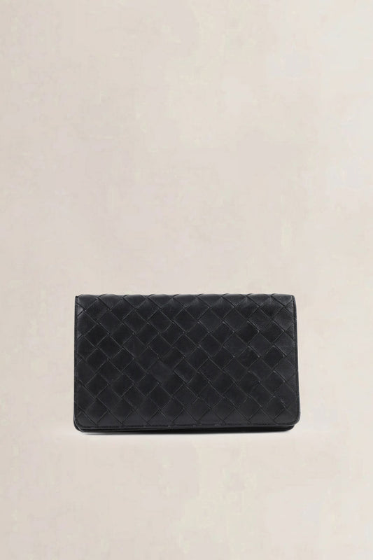 Bottega Veneta Intrecciato black wallet — preloved
