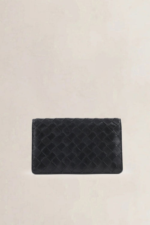 Bottega Veneta Black Intrecciato Leather Wallet