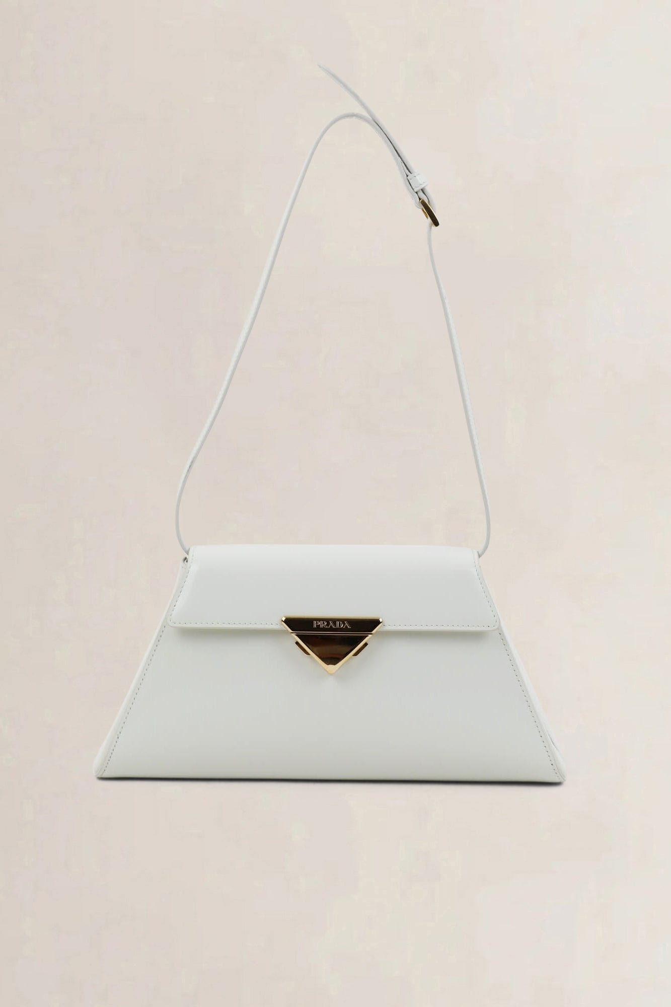 Prada White Medium Leather Shoulder Bag