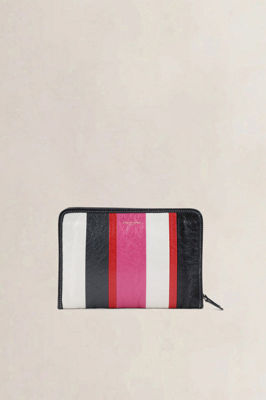 Balenciaga Multicolor Striped Bazar Clutch