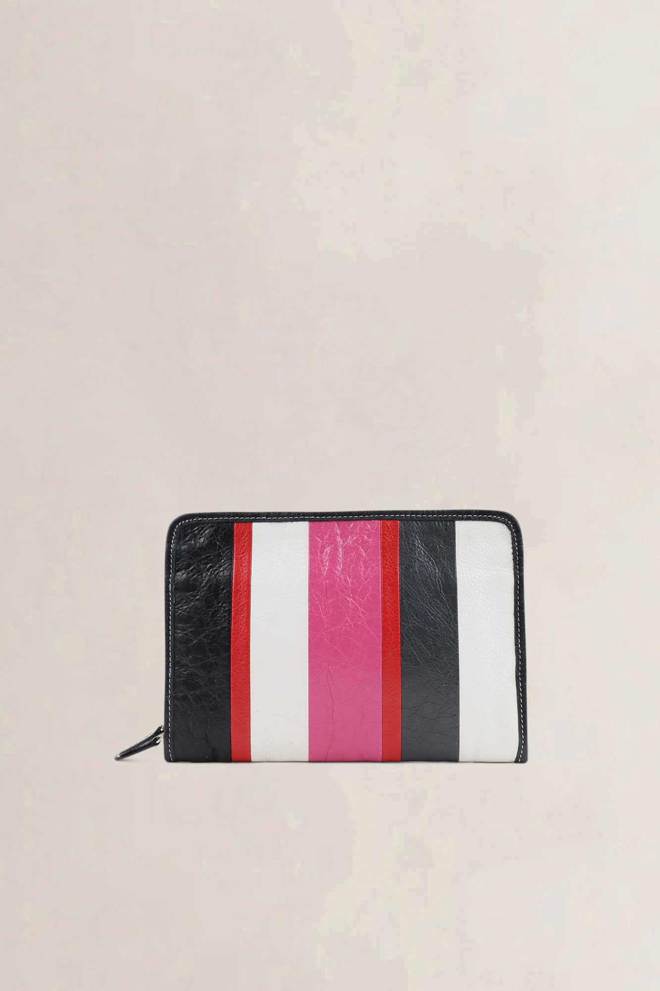 Balenciaga Multicolor Striped Bazar Clutch