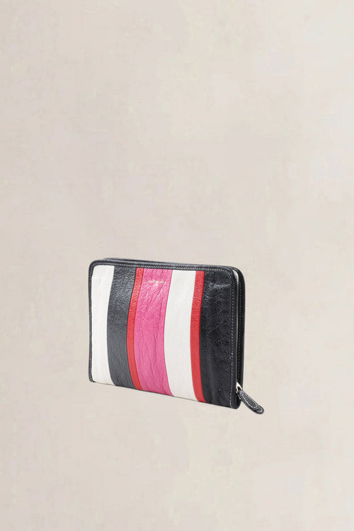 Balenciaga Multicolor Striped Bazar Clutch