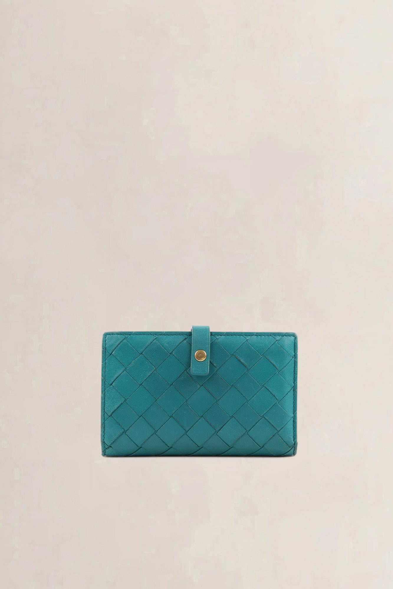 Bottega Veneta Turquoise Intrecciato Leather Wallet