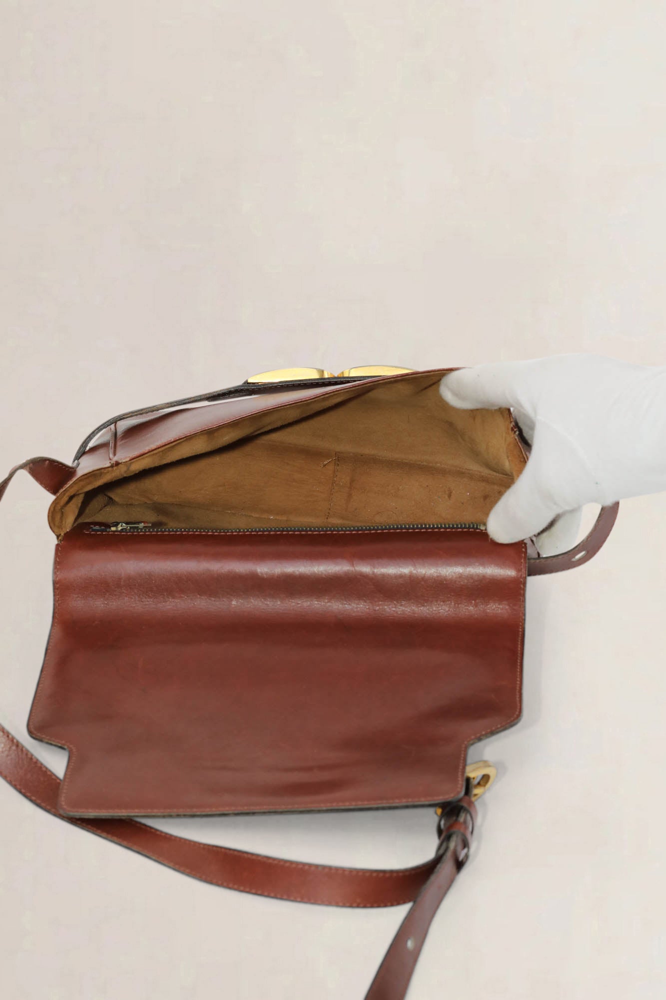 Delvaux Brown Leather Crossbody Bag