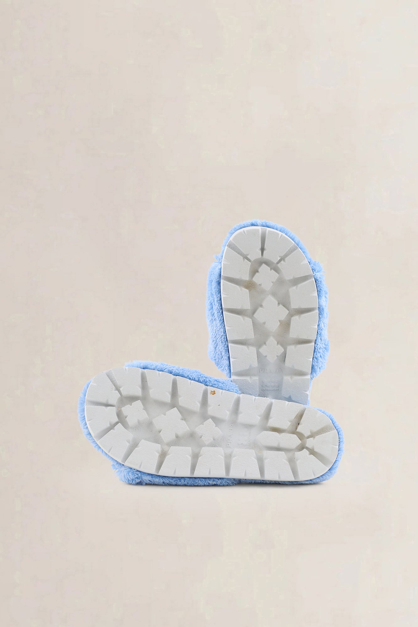 Prada Logo-Embroidered Terry-Cloth Slide Sandals