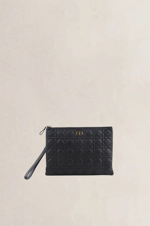 Christian Dior Black Large Caro Daily Pouch