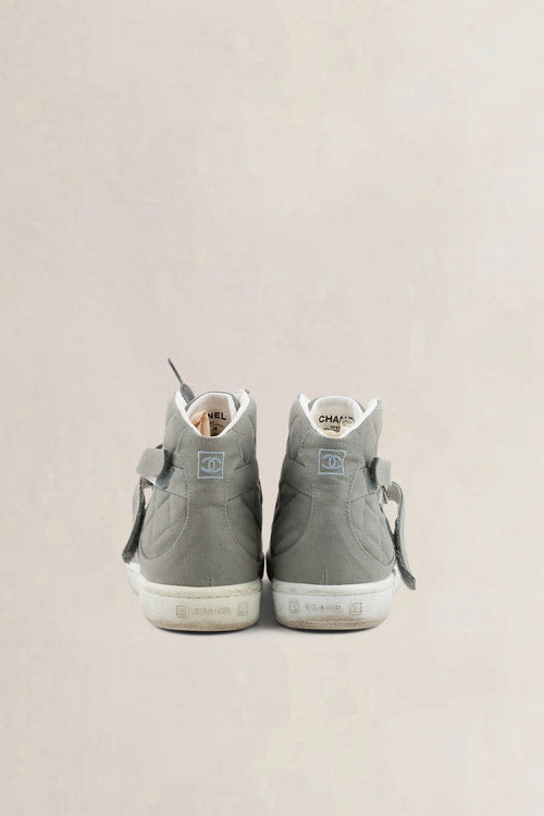 Chanel Grey Cloth Sneakers