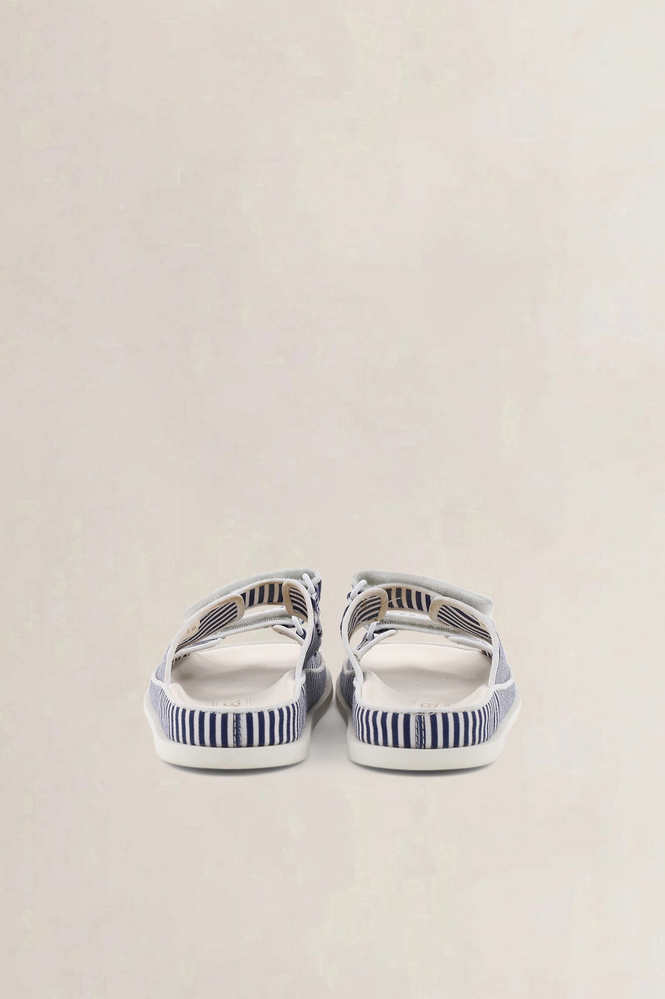 Chanel Blue/White Striped Dad Sandals
