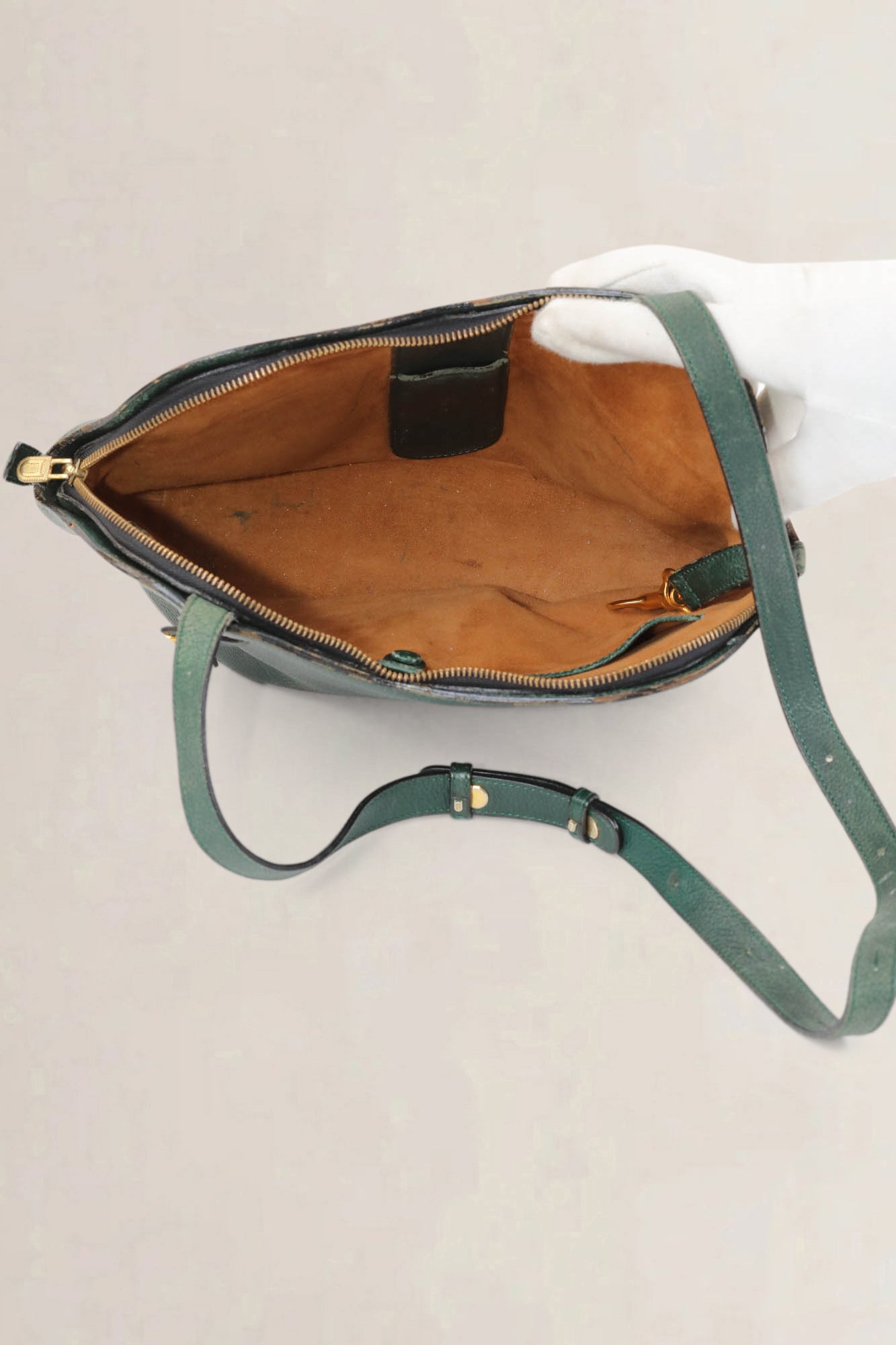 Delvaux Green Leather Shoulder Bag