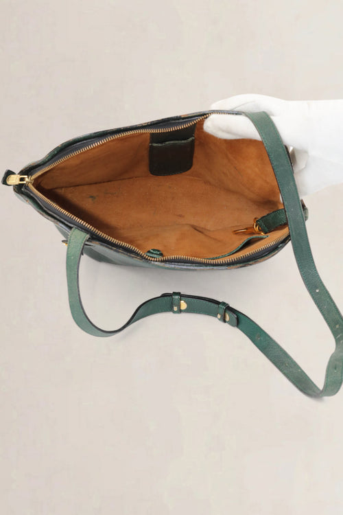 Delvaux Green Leather Shoulder Bag
