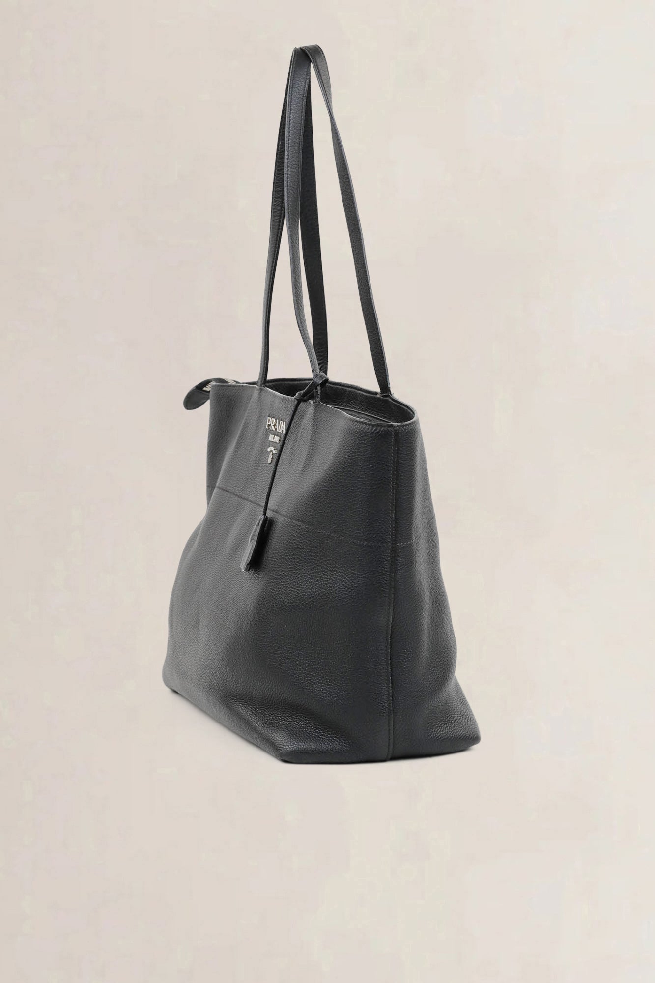 Prada Black Vitello Phenix Shoulder Bag