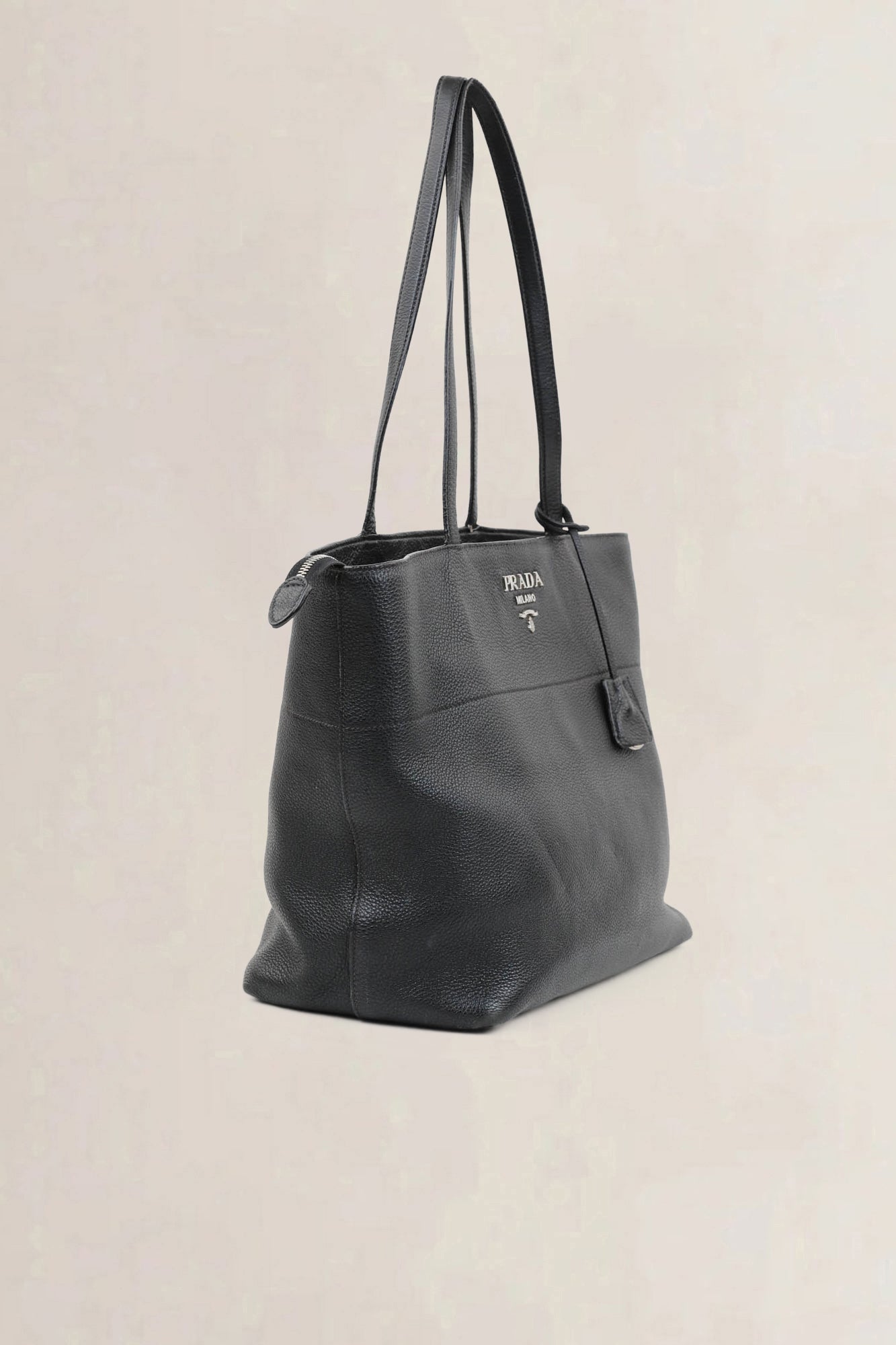 Prada Black Vitello Phenix Shoulder Bag