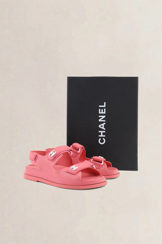 Chanel Pink Rubber Dad Sandals